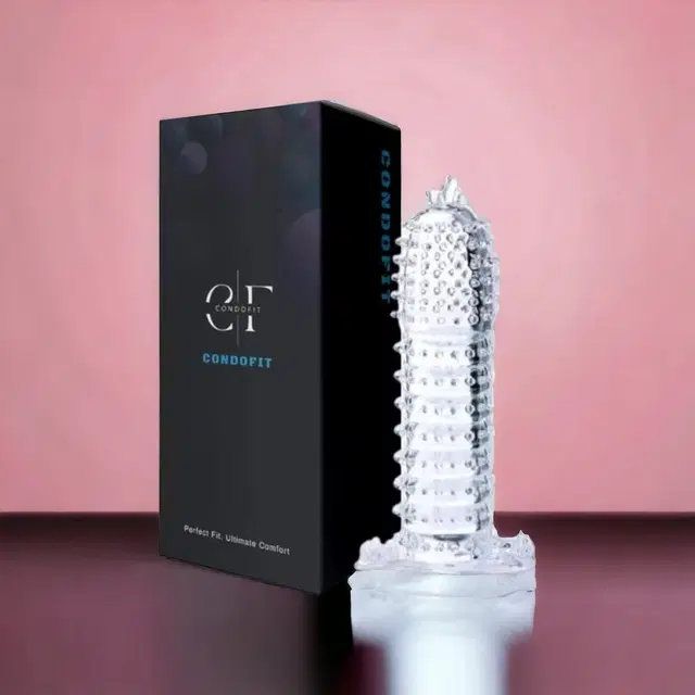 A R Silicone Crystal Dotted Condom for Men, Transparent