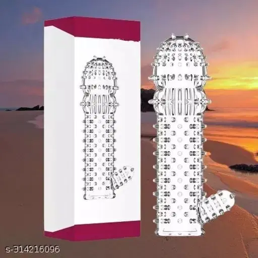 Crystal Dotted Reusable Condom for Men, Transparent, Pack of 1