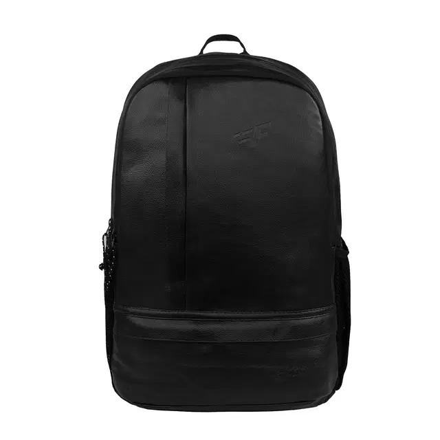 F Gear Burner Black 22 L Medium Laptop Backpack Fits Upto 17" Laptop Faux Artificial Leather Water Resistant Lightweight Backpack