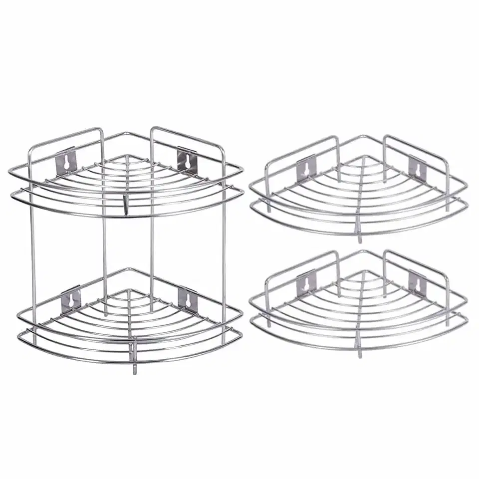 Oc9 Stainless Steel Corner Shelf 9X9X12 Inch &, Pack Of 2 9X9 Inch