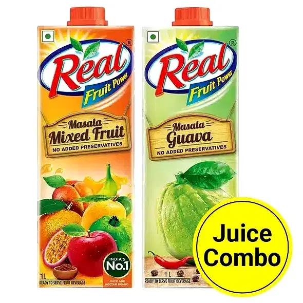 Real Masala Mixed Fruit 1 L + Real Masala Guava 1 L Combo