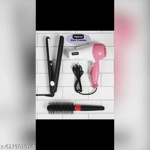 Combo of Hair Brush, Hair Straightener & Hair Dryer, Multicolor, Set of 3