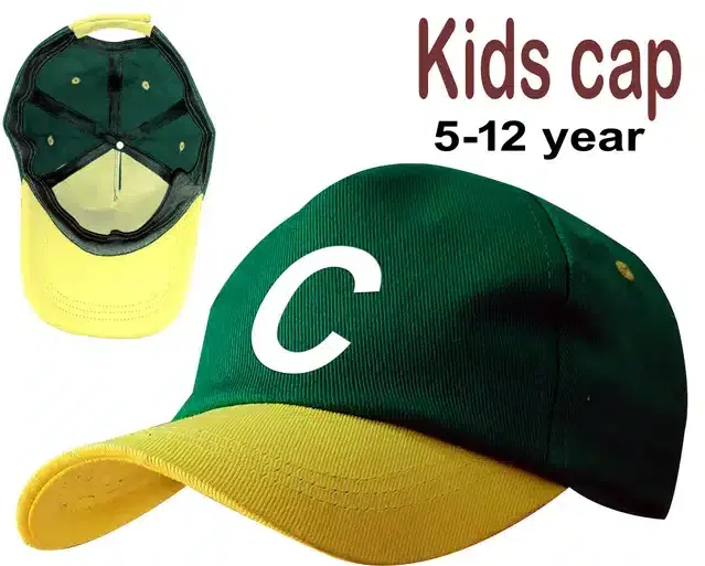 Baseball Cotton Cap for Kids (Green, 5-12 Years)