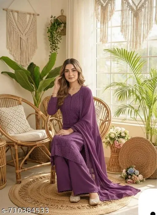 3 Piece Dress Set for Women (Purple, XS)