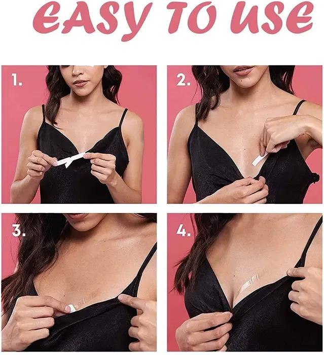 Double Sided Self-Adhesive Lingerie Tape for Women, Pack of 36 (Transparent)