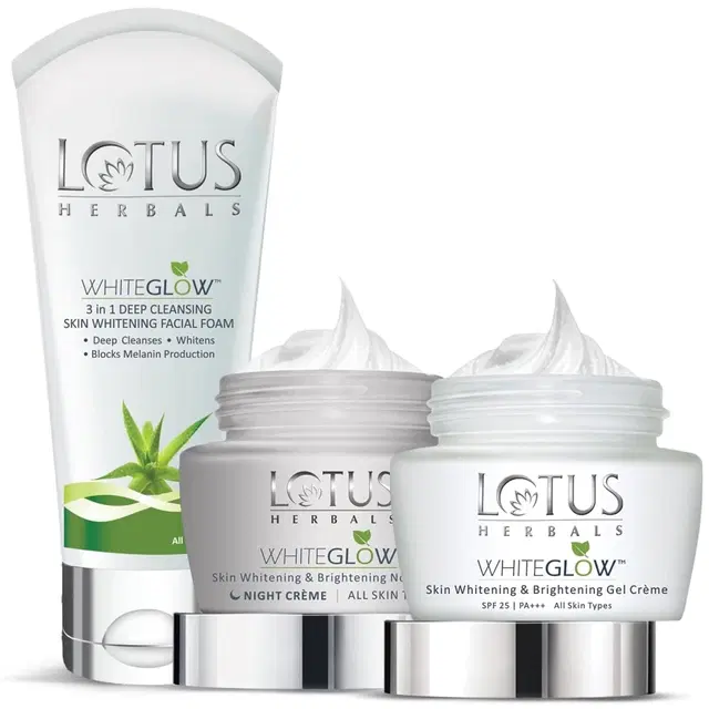 Lotus Herbals Whiteglow Day And Night Pack with Face Wash | 220g