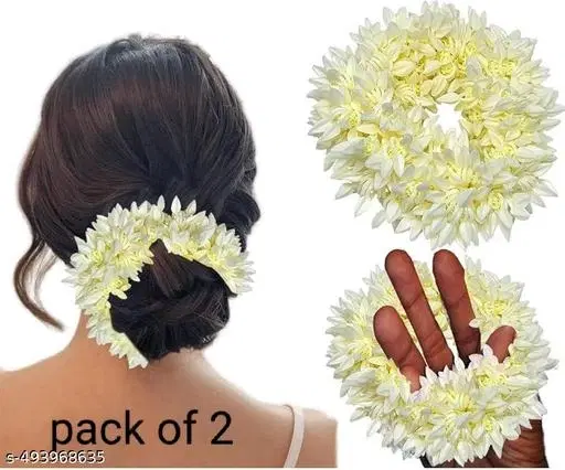 Everyday Rubber Bands for Women (White, Pack of 2)