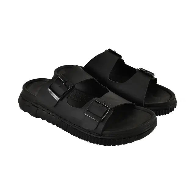 Slip On Slippers for Men (Black, 10)