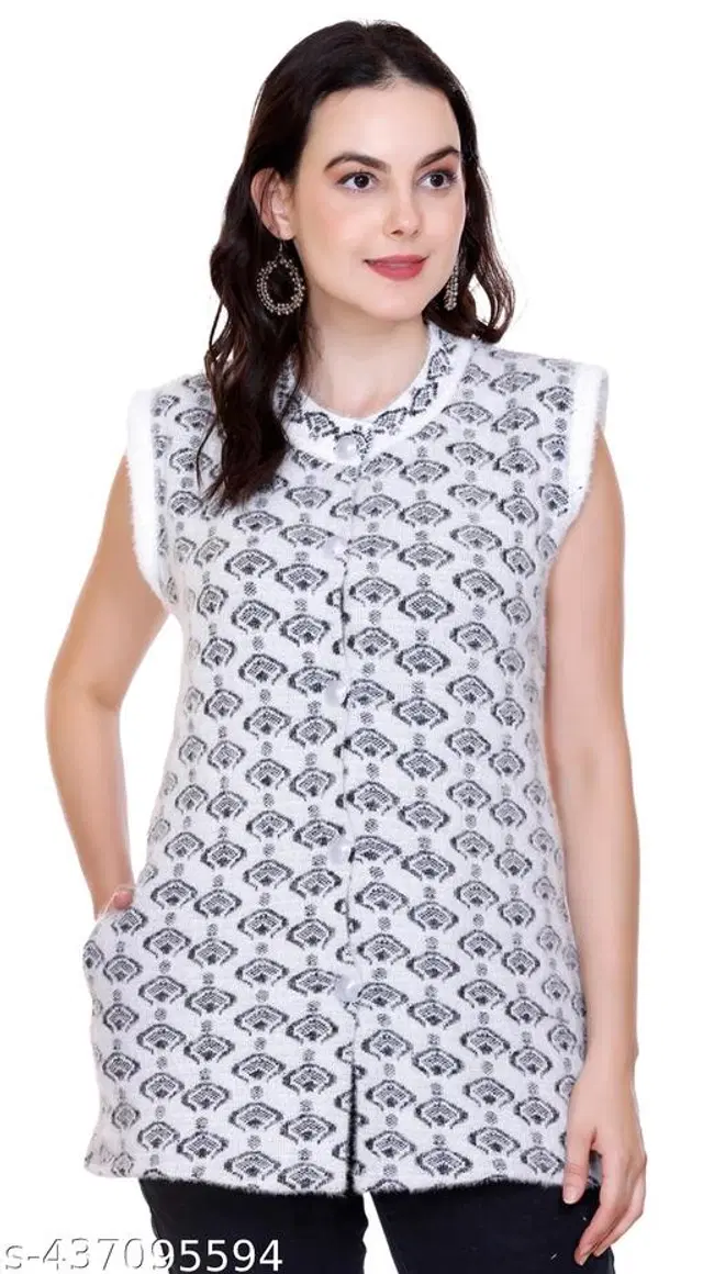 Woolen Sweaters for Women (White, S)