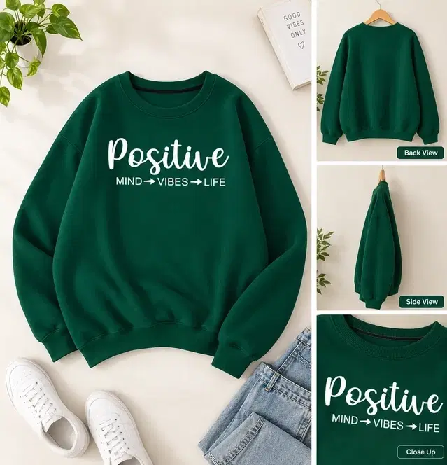 Fleece Hoodie for Women (Green, M)