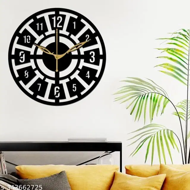 Wooden Wall Clock, Black