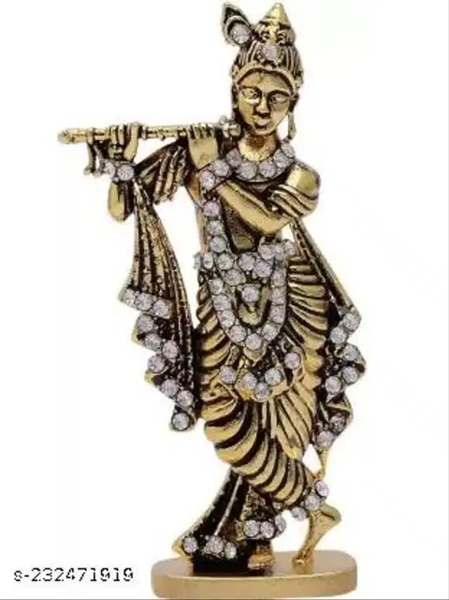 Lord Krishna Car Dashboard Idol, Brass