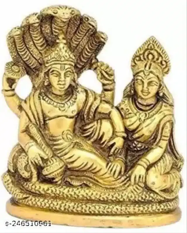 Brass Shri Laxmi Narayan Idol, Gold