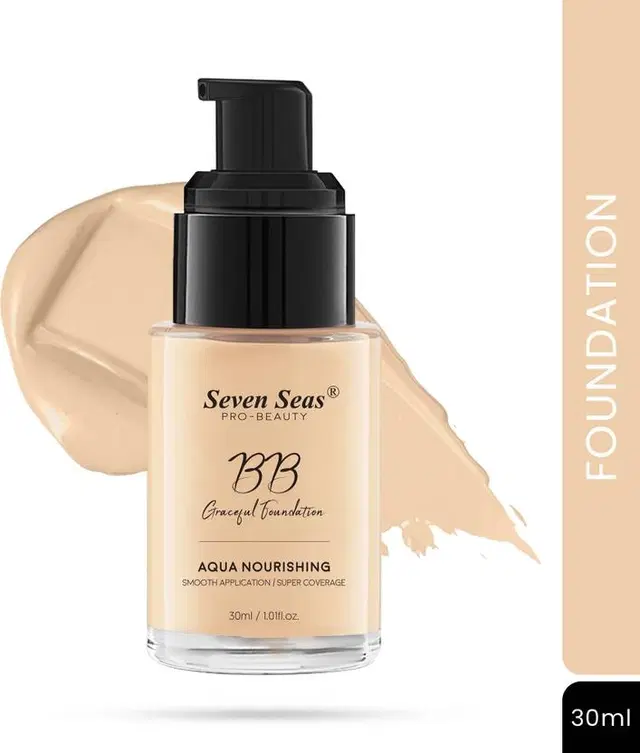 Seven Seas BB Graceful Aqua Nourishing Super Coverage Liquid Foundation, Nude, Pack Of 1