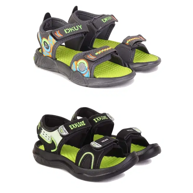 Sandals for Kids, Pack of 2 (Multicolor, 2)