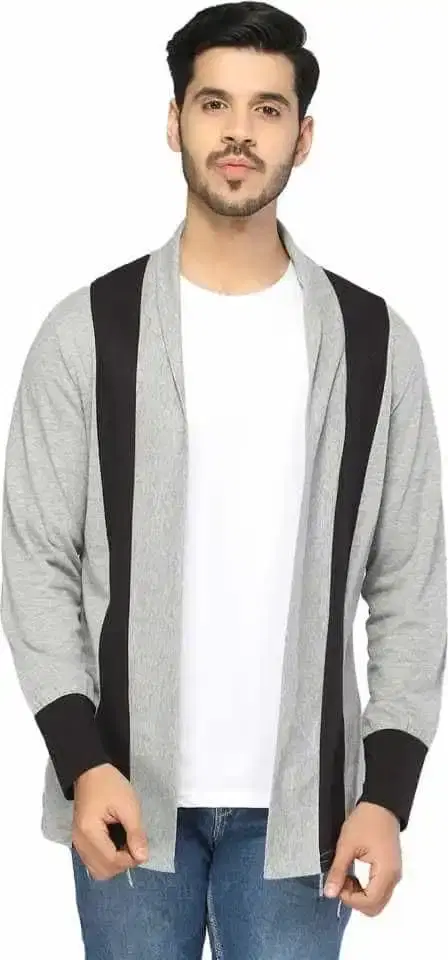 Glito Stylish Shrug/Cardigan For Men (Grey, S)