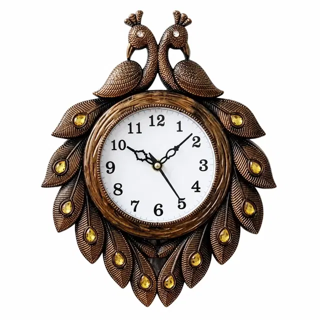 Plastic Analog Wall Clock (Brown)