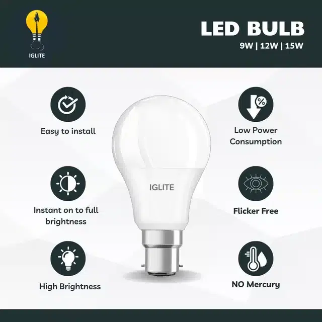 LED Bulbs, White, 9 W