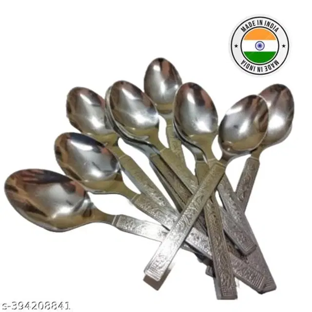 Stainless Steel Spoon, Silver, Pack of 12