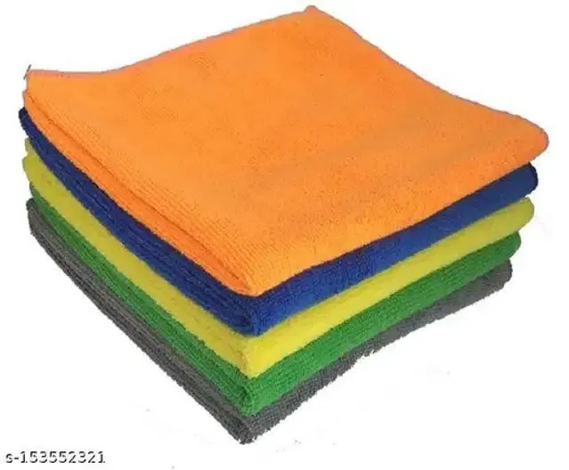Microfiber Bath Towel, Multicolor, 40x40 cm, Pack of 5