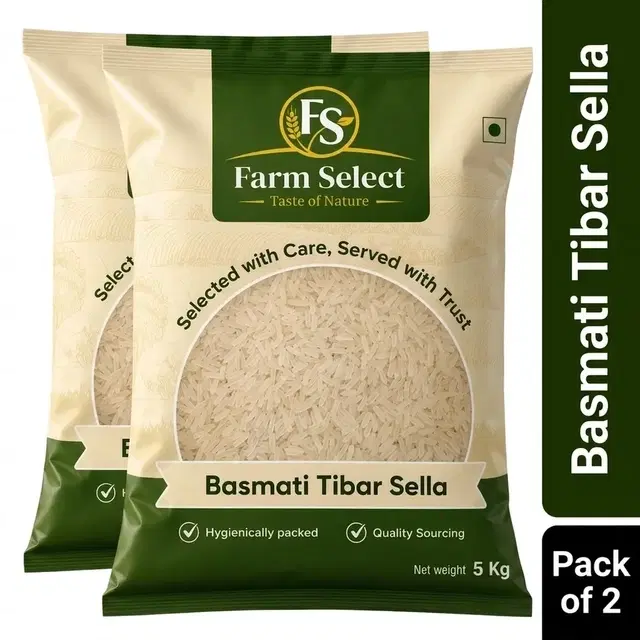Farm Select Basmati Tibar Sella 2X5 Kg. 6.3mm - Pack of 2