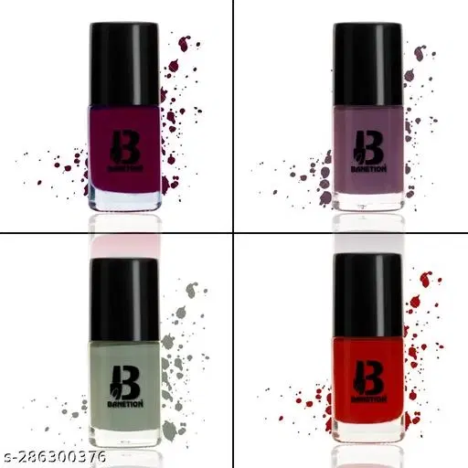 Banetion Matte Nail Polish, Multicolor, Pack of 4