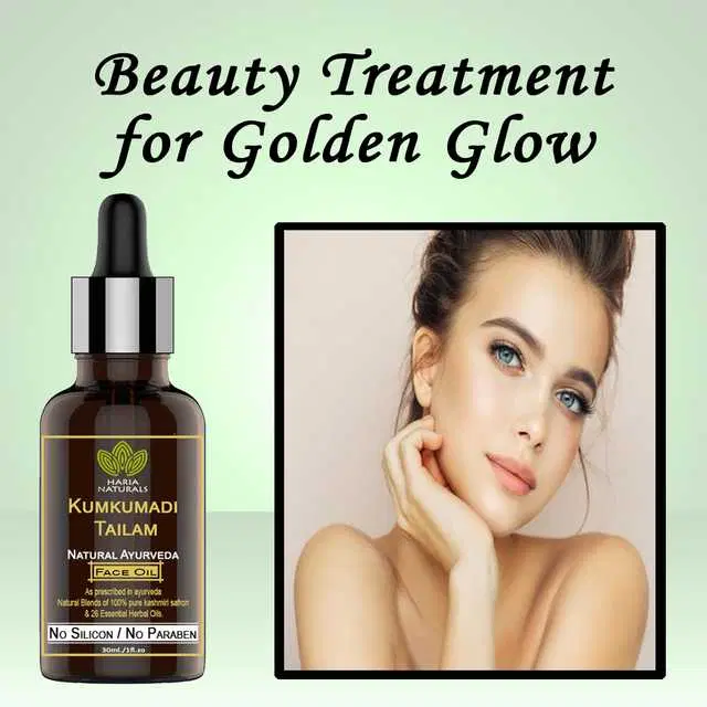 Haria Naturals Pure Kumkumadi Tailam For Radiant Skin For Brightens, Healthy & Glowing Skin 30 ml, B-15237