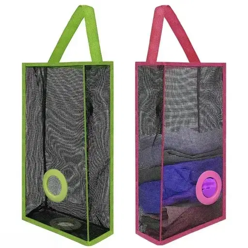Net Hanging Plastic Bag Holder For Kitchen Home, Pack Of 2