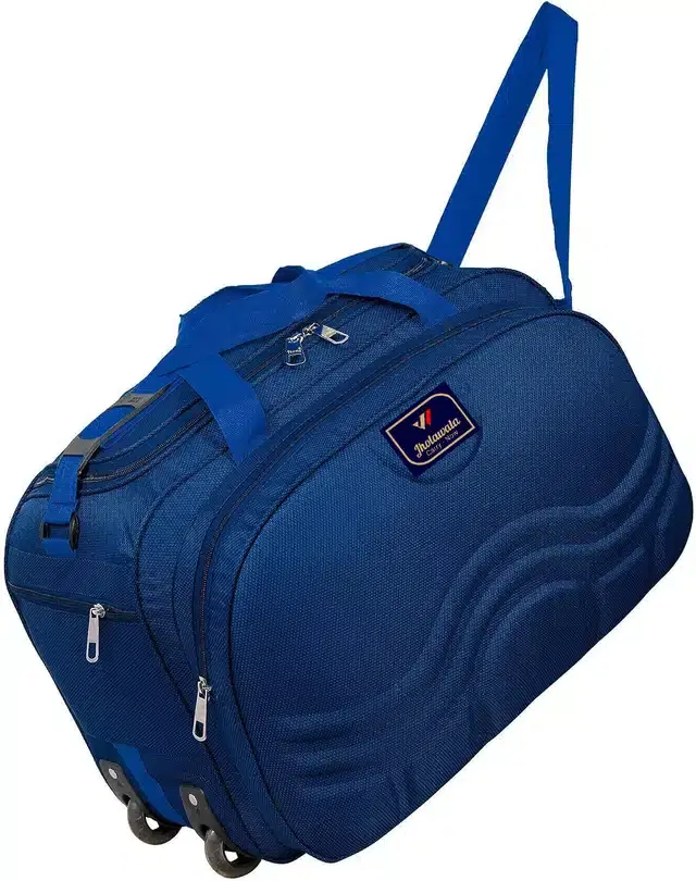 Polyester Traveling Luggage Bag with Wheels, Blue,60 L