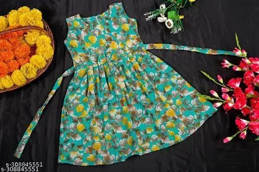 Frock for Girls (Green, 18-24 Months)