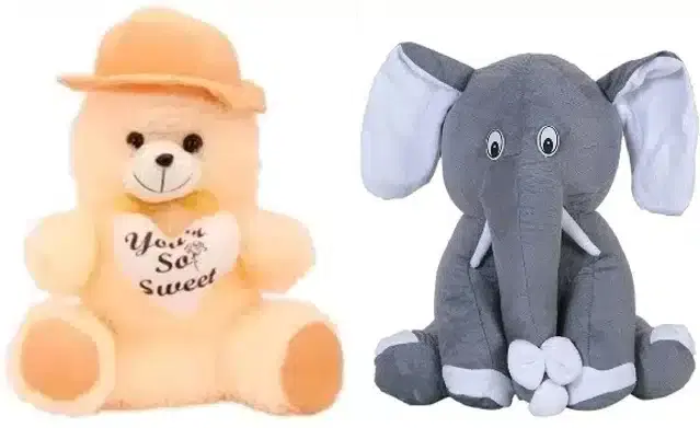 Soft Stuffed Toys for Kids, Multicolor, Pack of 2