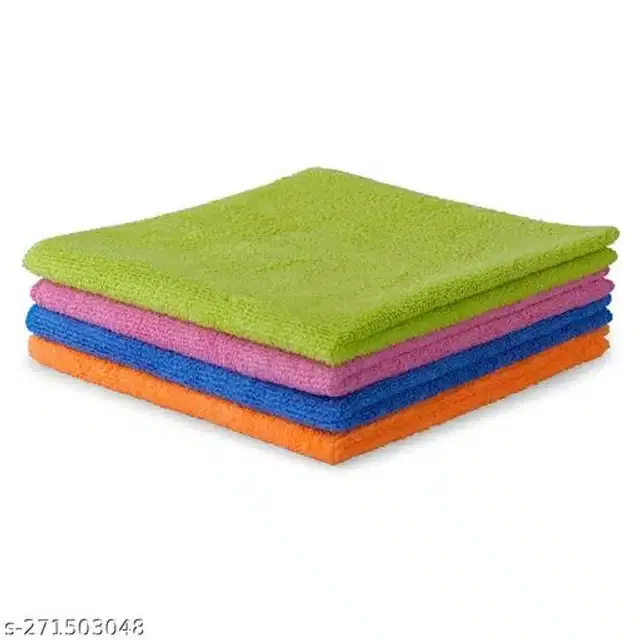 Microfiber Bath Towel, Multicolor, 40x40 cm, Pack of 4