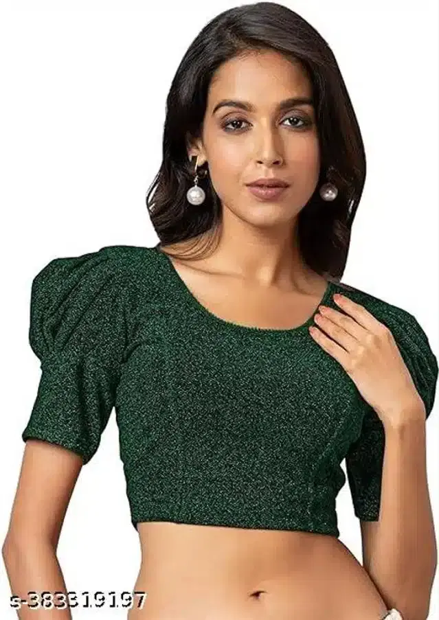 Half Sleeves Blouse for Women (Bottle Green, 28)