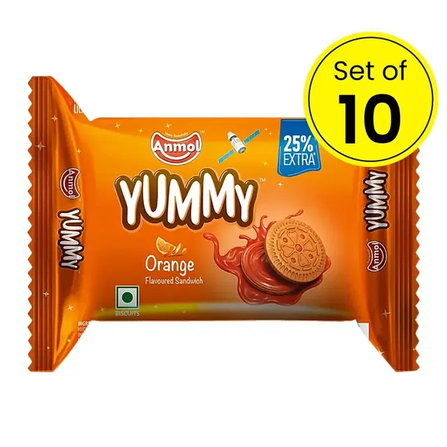 Anmol Yummy Orange Biscuits 10X67 g (Pack of 10)