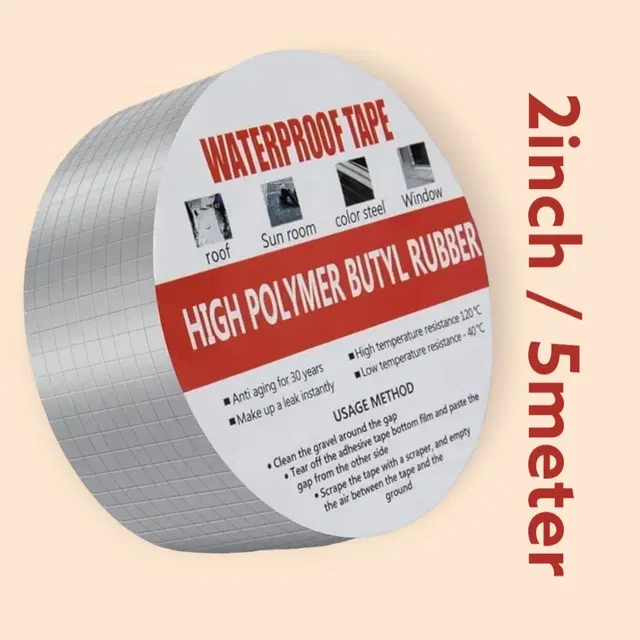 Aluminium Single Sided Self Adhesive Tape, Silver, 5 m