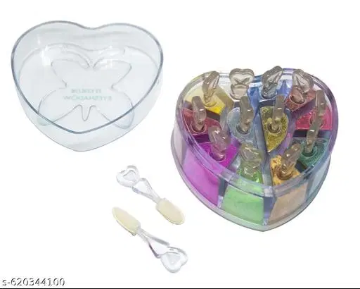 12 Colors Heart Shape Eyeshadow Shiner Palette, Multicolor