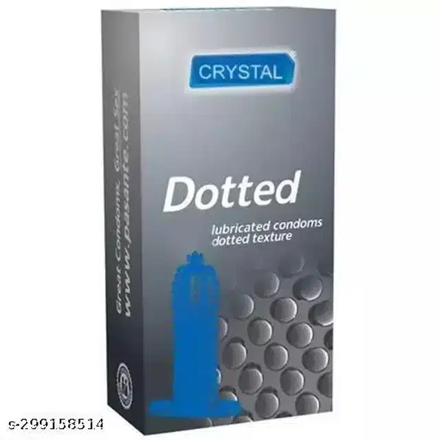 Silicone Reusable Dotted Condom, Blue