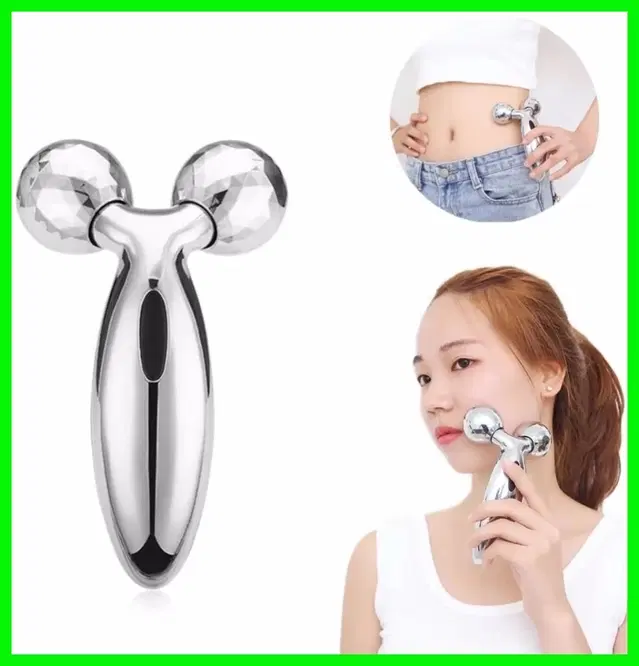 3D Face Massage Roller, Silver