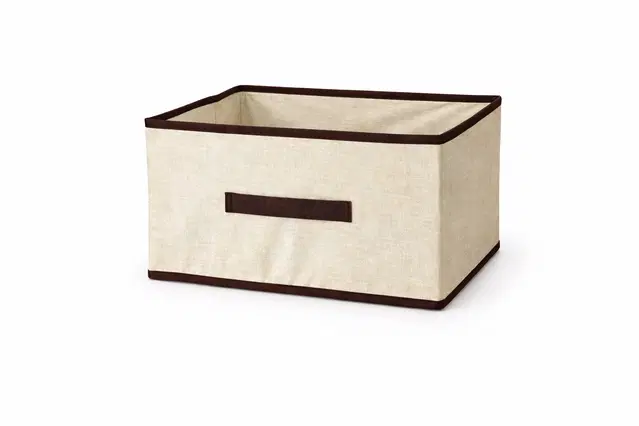 Craft Bazar Multipurpose Foldable Fabric Storage Box with Front Handle for Clothes, Wardrobe Books and Home Organization Pack of 1