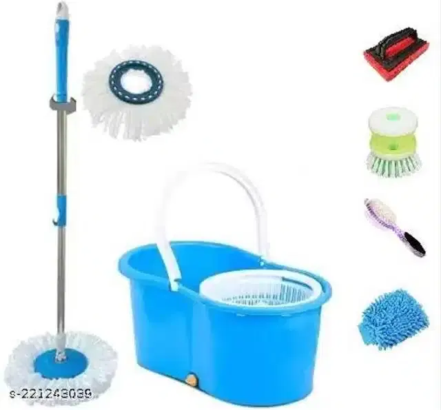 Spin Bucket Mop with Accessories, Assorted, Set of 5