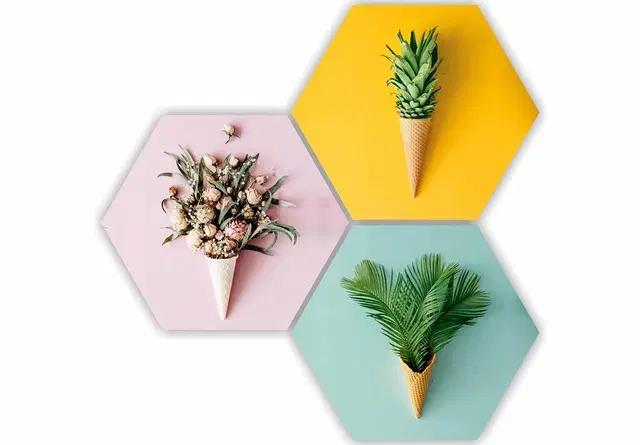 3 Pcs UV Textured Self adheshive Painting, 17x17 Inch