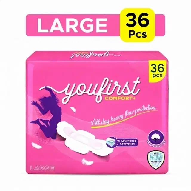 YouFirst Straight Comfort+ Sanitary Pads Large(36 PCS)