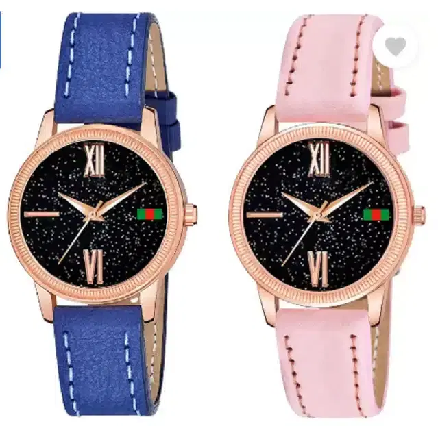 Analog Watch for Women, Pack of 2 (Multicolor)