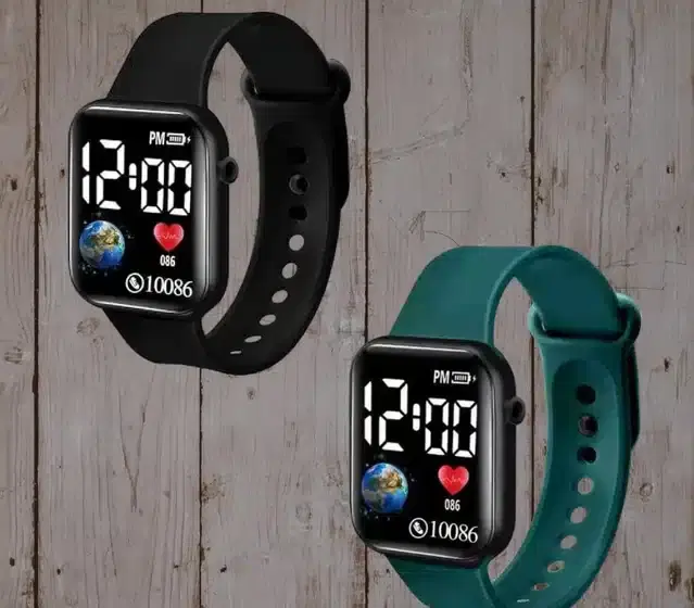 Digital Watch for Men & Women, Pack of 2 (Multicolor)