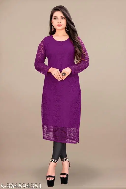 Net Kurti for Women,  Purple  (S)