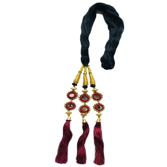 Hair Extension Parandi for Women & Girls, Maroon