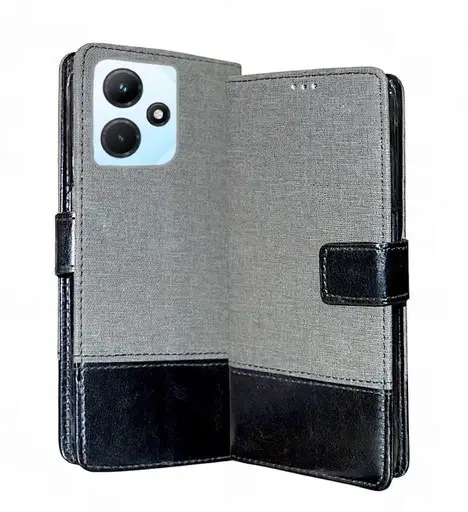 Artificial Leather Mobile Flip Cover for Infinix X669C / Hot 30I, Grey