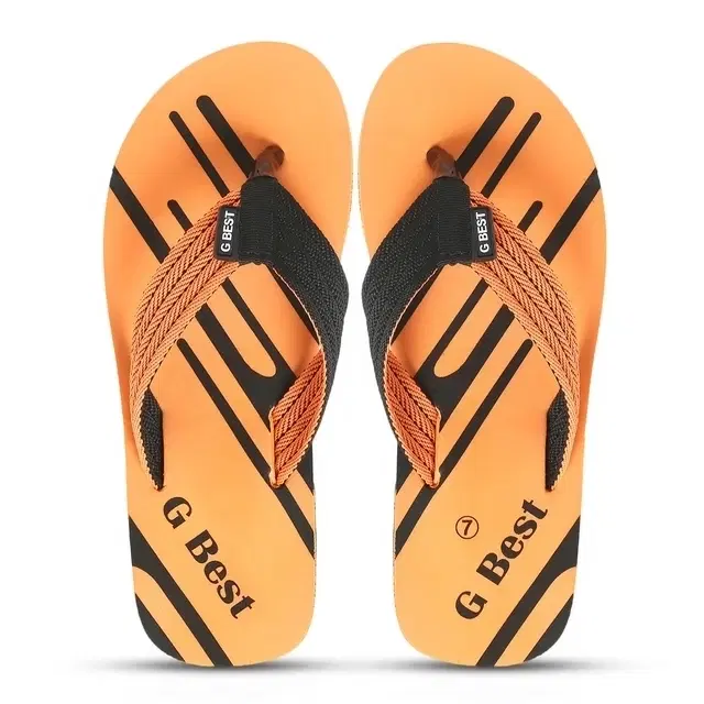 G-Best Slippers for Men, Orange & Black (8)