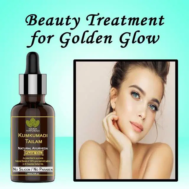 Haria Naturals Pure Kumkumadi Tailam For Radiant Skin For Brightens, Healthy & Glowing Skin 30 ml, B-15238