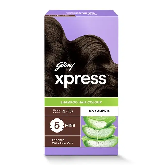 Godrej Selfie Shampoo Hair Color - Natural Brown, 18 ml (Pack of 4)
